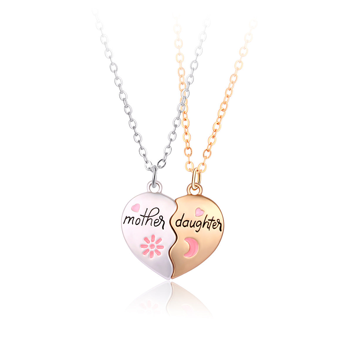 Mother Daughter Parent-child Suit Alloy Dripping Magnetic Pendant    Collar magnético Madre e Hija